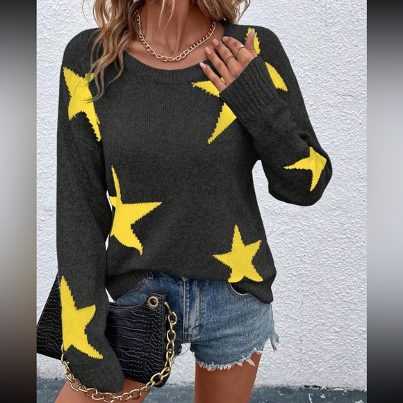 Stars print sweater top - Picture 8 of 16